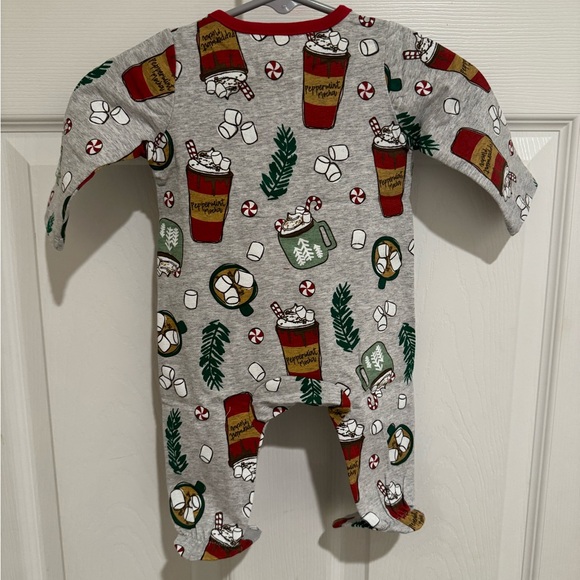 Mud Pie Infant Christmas Peppermint Cocoa Sleeper 0-3 Months, Winter Sleeper - Picture 9 of 14